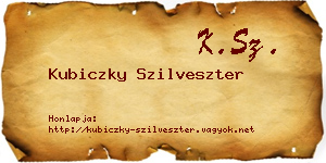 Kubiczky Szilveszter névjegykártya